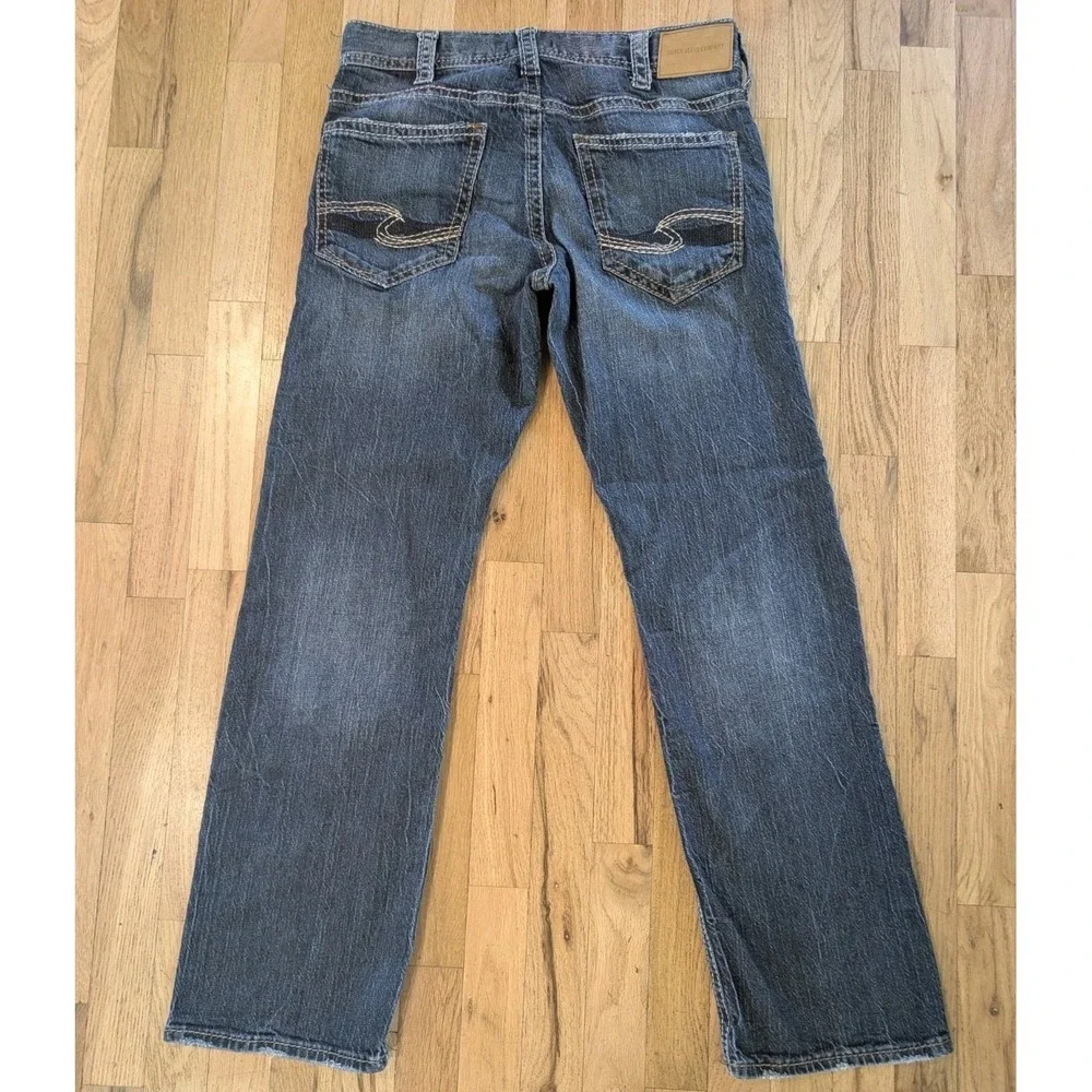 Silver ZAC Straight Leg Jeans Men's 32x32 (32x31) Blue Denim Y2K Style Straight
